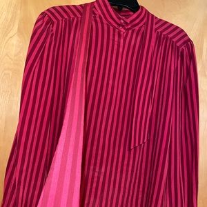 Vintage striped fuchsia button down